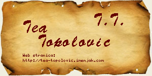 Tea Topolović vizit kartica